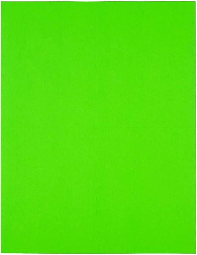 JAM PAPER Shipping Address Labels - Extra Large - 4 x 5 - Neon Green - 4 Labels per Page/120 Labels Total