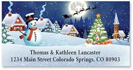 Christmas Night Personalized Christmas Address Labels - Set of 144, Self-Adhesive, Flat-Sheet Labels, by Colorful Images