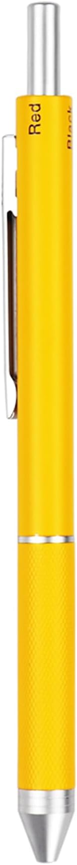 DUNBONG 4 in 1 Multicolor Pen, Metal Cased Multifunction Pen, 0.5mm Mechanical Pencil, Red, Blue, Black Ball Pens, 1-Count (Yellow)