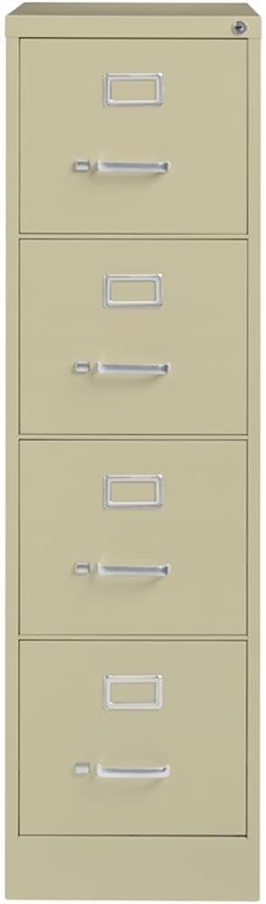 Scranton and Co 22" Deep 4 Drawer Letter File Cabinet in Putty, Fully Assembled