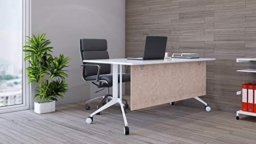 OBEX Modesty Desk PET Privacy Screen Acoustic Sound Absorbing Panel Ideal for Reception, Student Table or Office Cubicles Workstations, 18" x 72", Sand