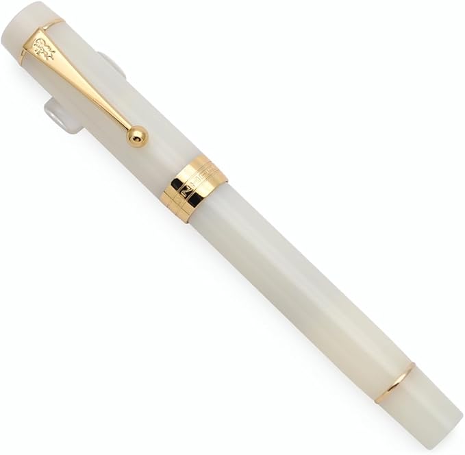 JINHAO 100 Fountain Pen with Ink Converter (Medium Nib 0.7mm, Semi Transparent White)