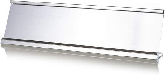 2" x 8" Aluminum Office Desk Nameplate Sign Holder (Silver) 1 Pack