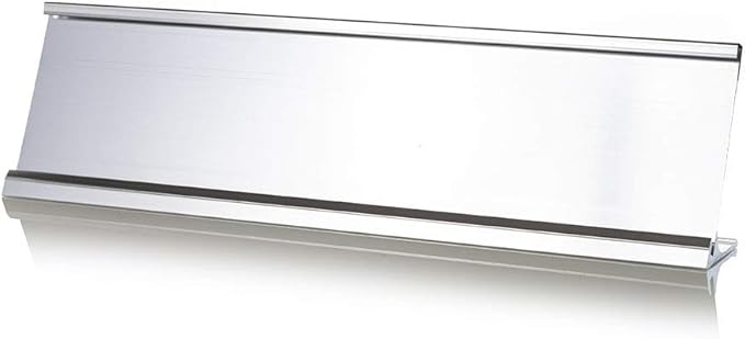 2" x 10" Aluminum Office Desk Nameplate Sign Holder (Silver) 10 Pack