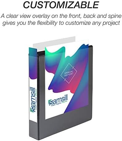 Samsill Durable 1.5 inch 3 Ring Binder, Made in USA, D Ring Binder, FSC 100% Recycled Chipboard, Black, 12 Pack