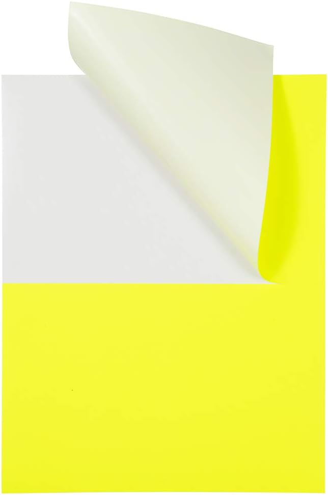 JAM PAPER Shipping Labels - Half Page - 5 1/2 x 8 1/2 - Neon Yellow - 50/Pack