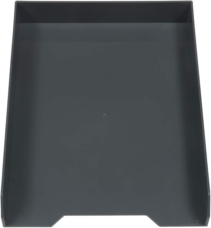 JAM PAPER Stackable Paper Trays - Grey - Desktop Document, Letter, & File Organizer Tray - Sold Individually