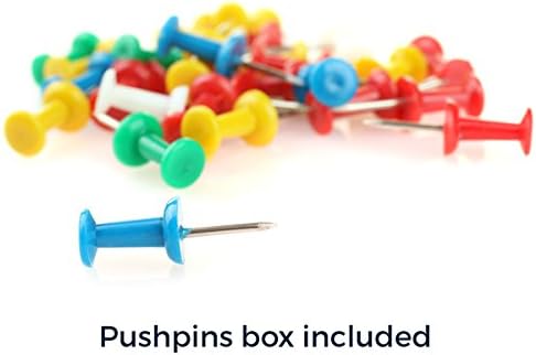 PinPix 22x17 Inch Cork Bulletin Board. This Decorative Framed Pin Board Comes with Light Stone Design and a Satin Black Frame. Ideal for Home Office Decor or Message Board (PinPix-1809)