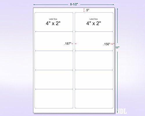 NextDayLabels - 8-1/2 x 11" Neon Color High Light Fluorescent Labels for Laser & Inkjet Printer (RED Fluorescent, 4 x 2" - 10 Per Page | 1000 Labels)