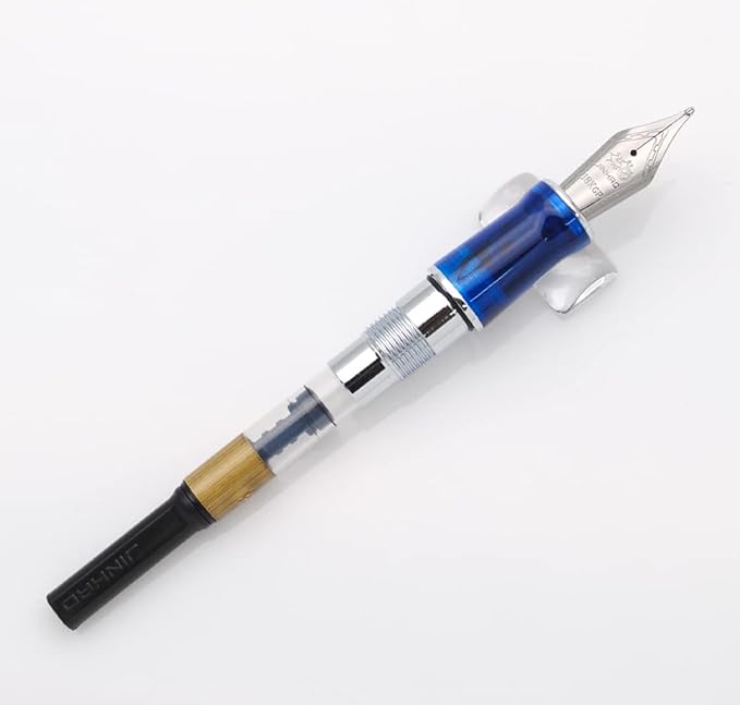 JINHAO 100 Fountain Pen with Ink Converter (Medium Nib 0.7mm, Galaxy Blue with Silver Clip)