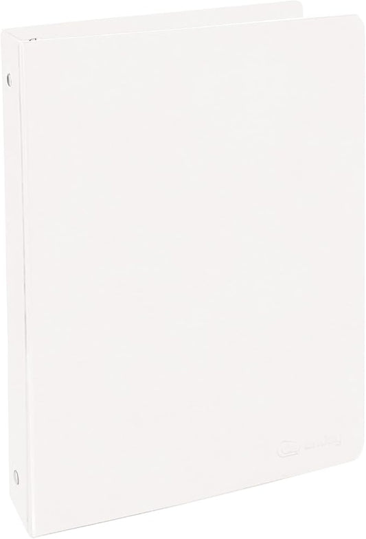 1 Inch 3 Ring Binder 1” Binder White Clear View Cover with 2 Inside Pockets, Colored School Supplies Office and Home Binders – by Enday