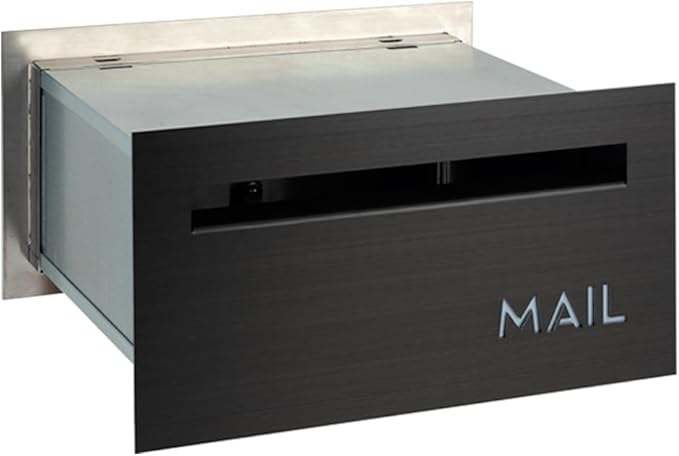 Brick-in Chute Through The Wall Stainless Steel Mailbox - Modern Architectural Locking Design - 8.75" H x 15.75" W - Enhance Your Home with The Melton from Bailey Boxes