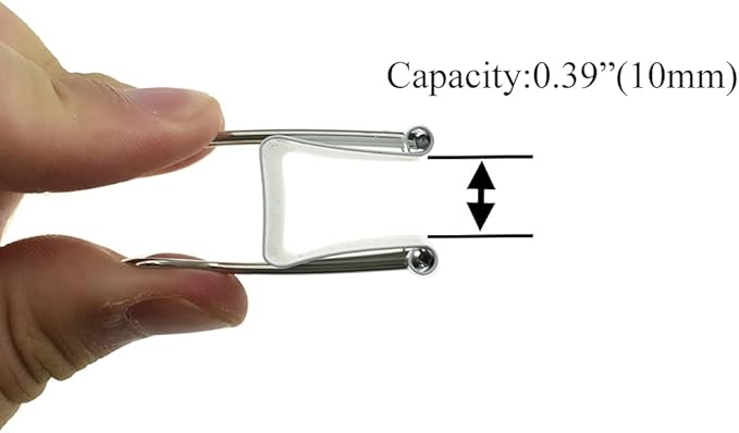 HAHIYO Binder Clips Paper Clamps Spring Steel Sturdy Medium 1.26 inches Width 0.39 Inch Capacity No Sharp Edges Heavy Duty Tight Grip Reusable White Metal Bright Finish for Home Office School 13 Pack