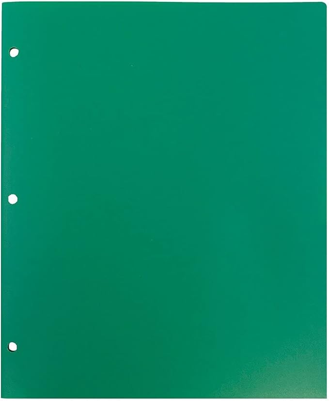 JAM PAPER Heavy Duty Plastic 3 Hole Punch Pocket Folders - Extra Tough School Folders - Assorted Primary Colors - 6/Pack