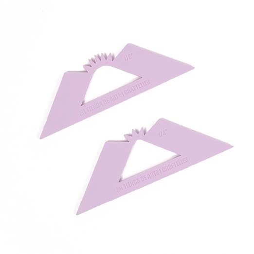 Craftelier - Set of 2 Squares for Rounded Corners Binding | Perfect Tool for Binding Planners, Binders or Albums | Two Sizes 1/4“ and 1/2” - Color Purple