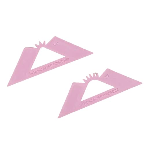 Craftelier - Set of 2 Squares for Rounded Corners Binding | Perfect Tool for Binding Planners, Binders or Albums | Two Sizes of 1/4“ and 1/2” - Color Pink