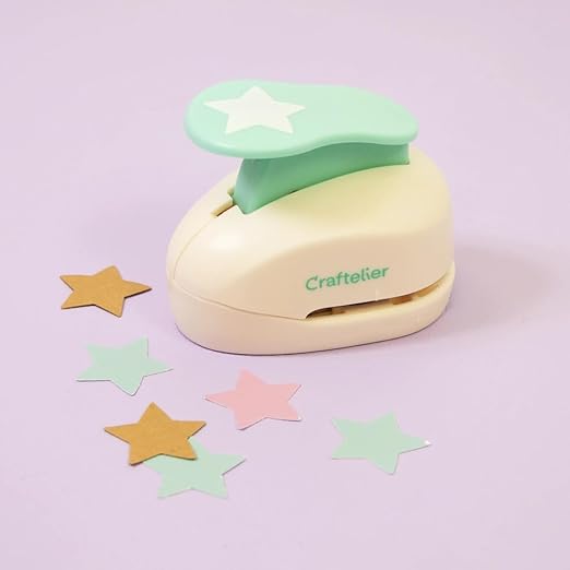 Craftelier - 5/8 Inch Star Hole Punch with Lever Press – Star Hole Puncher for Paper Crafts | Punch for Scrapbooking, DIY Cards & Journals | Hole Punch Shapes for Paper & Cardstock.