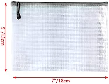 Oaimyy-18 Pcs-5"x 7"-Mesh Zipper Pouches File Bags Puzzle Storage Bags Folders Large Bag Zip Pouch for Office Supplies,Organizing Classroom Storage,Board Game Organization-Black