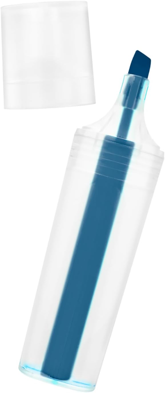 RPET Highlighter Customize Text Name or Personalized Image 0.95 Each - Sold in Pack of 250 - Clear with Blue