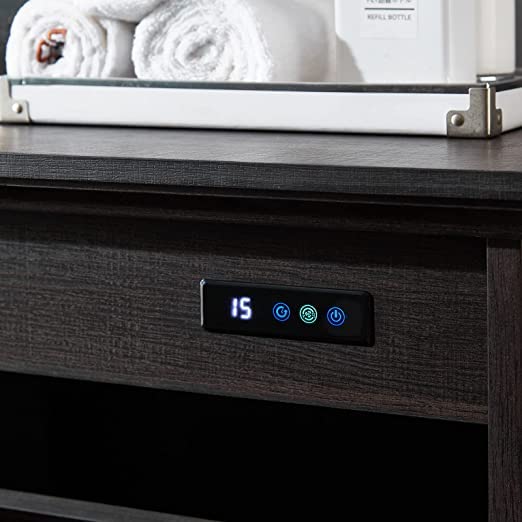 OLD CAPTAIN Wooden Tilt Out Trash Cabinet, Wooden Kitchen Garbage Can Free Standing Holder, Black Finish…