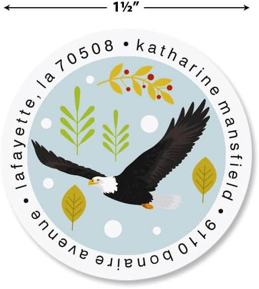 Forest Friends Round Return Address Labels (8 Designs) - Set of 144 1-1/2" Diameter Self-Adhesive, Flat-Sheet Labels