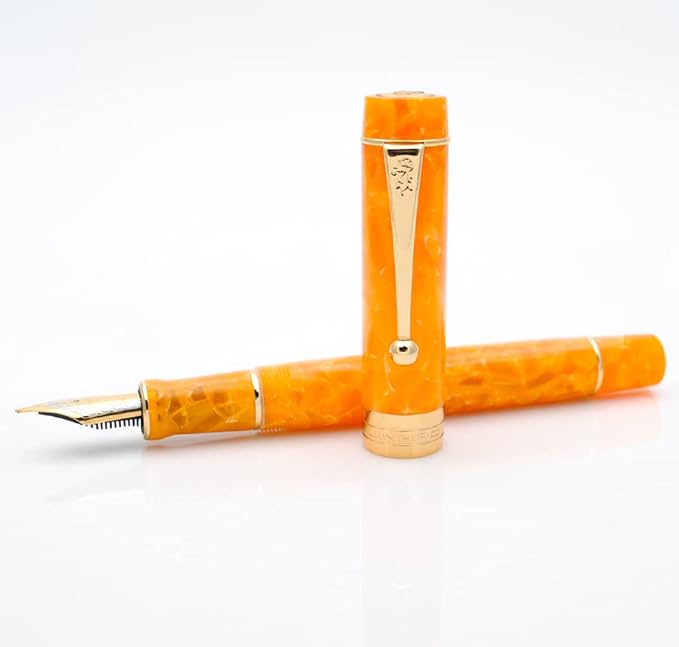 JINHAO 100 Fountain Pen with Ink Converter (Medium Nib 0.7mm, Gold Stone)