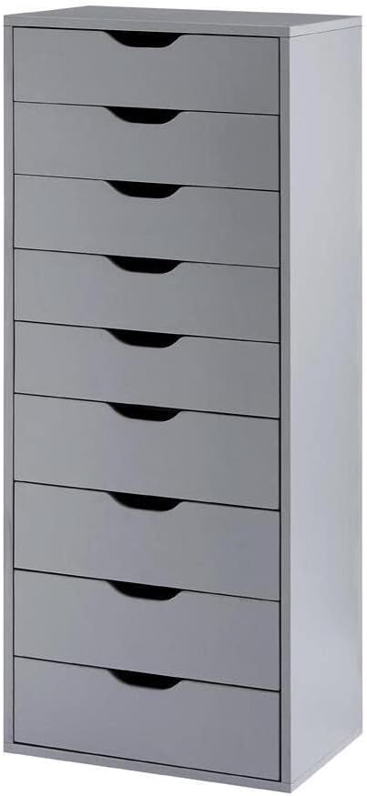 Naomi Home Office File Cabinets Wooden File Cabinets for Home Office Lateral Cabinet Wood Cabinet Mobile Mobile Storage Filing Storage Drawer Gray 9 Drawer