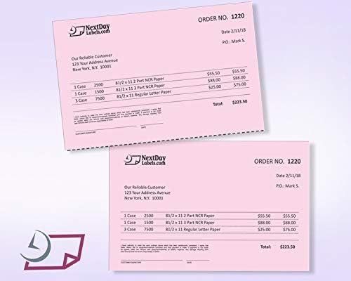 NextDayLabels - Pack of 500 Sheets, 8-1/2 x 11" Letter Size Perforated Paper (Pink, Perf @ 5-1/2")