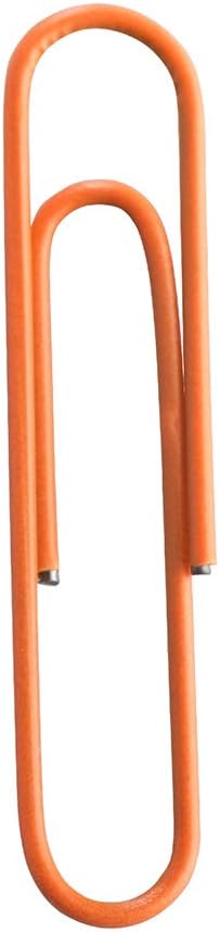 JAM PAPER Colorful Jumbo Paper Clips - Large 2 Inch - Orange Paperclips - 75/Pack