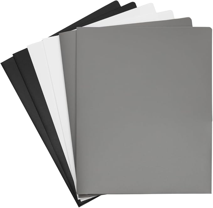 JAM PAPER Heavy Duty Plastic 2 Pocket Extra Tough School Folders - Assorted Business Colors - 6/Pack