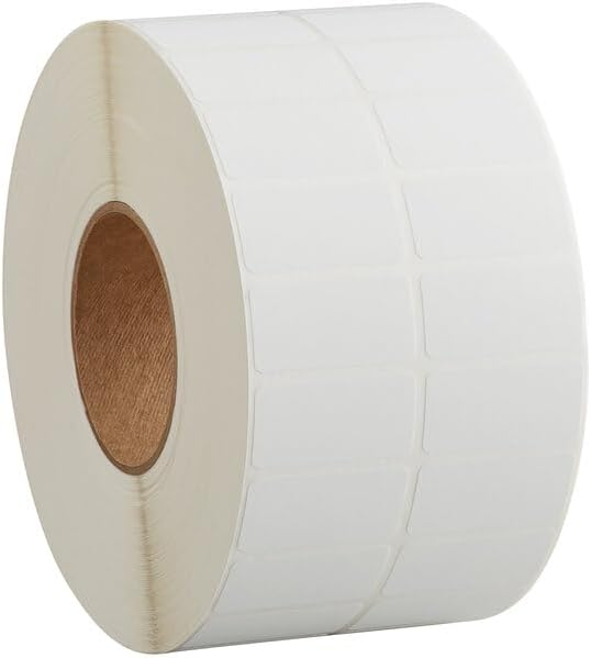 Thermal Transfer Labels, 1 x 2 Inches, White, 2-Up Roll, 43200 Count, Permanent Adhesive