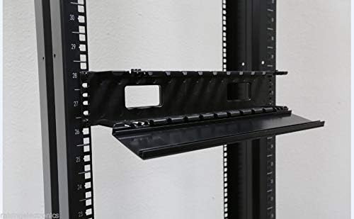 Raising Electronics 19 Inch 2U Rack Mount Cable Management Unit 12 Slots with Panel Plastic