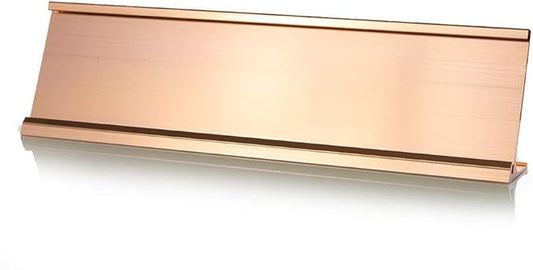 2" x 8" Aluminum Office Desk Nameplate Sign Holder (Rose Gold) 5 Pack