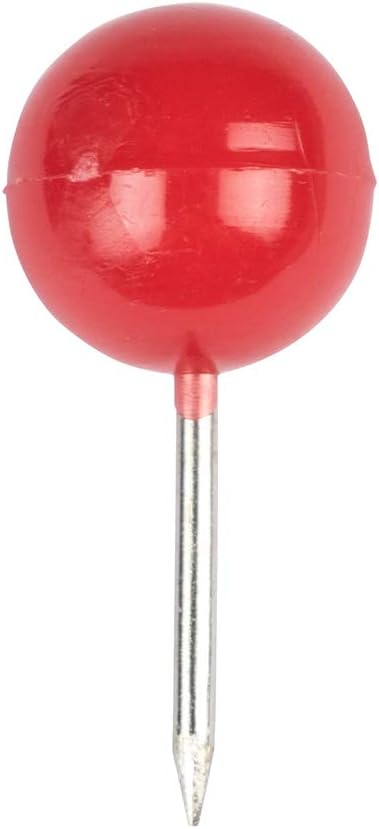 JAM PAPER Colorful Push Pins - Round Head Map Thumb Tacks - Red Pushpins - 100/Pack