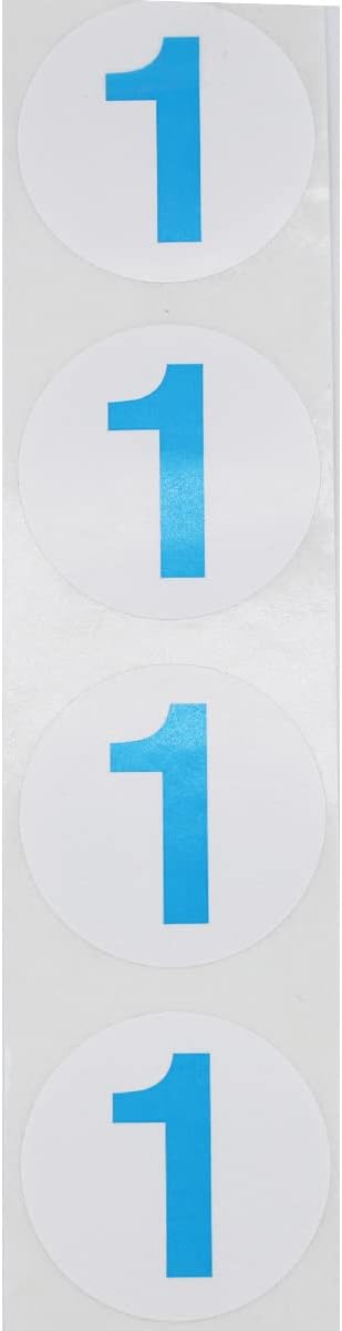 Light Blue Number 1 Circle Stickers, 1.5 Inch Round Adhesive Labels, 500 Stickers Per Roll for Inventory, Organization, Retail, Classroom, and More – Made in The USA