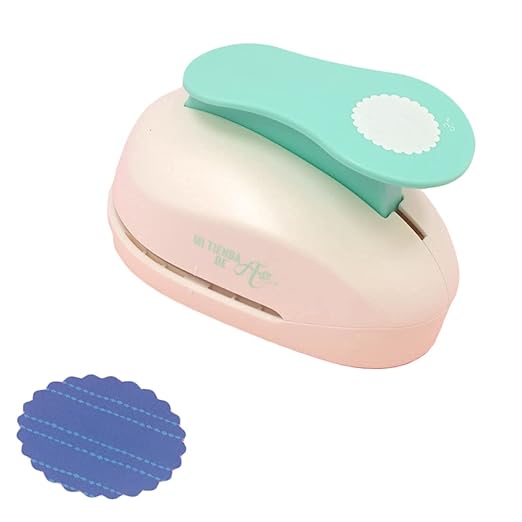 Craftelier - 3 Inch Circle Scallop Punch with Lever Press | Shape Hole Puncher for Paper Crafts | Scalloped Hole Punch for Scrapbooking, DIY Cards & Journals | Mini Hole Punch for Paper & Cardstock.