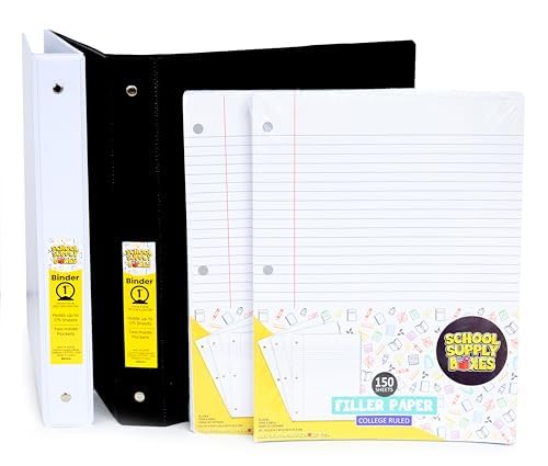 Secondary School Essentials Bundle | 1 Box - 51 Pieces per Box | School Supply Boxes - Back to School Essentials Includes Folders, Notebooks, 1" Binder, Mechanical Pencils, Index Cards, Highlighters, & Pens
