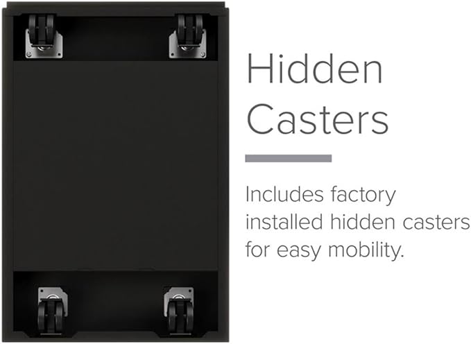 Pemberly Row 3 Drawers 27.75" Vertical Black Metal Filing Cabinet Lockable Pre-Assembled Stationary Letter Size for Home, Office