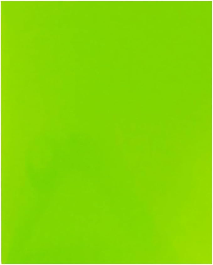 JAM PAPER Custom Printed Semi-Gloss Folders with Round Corner Pockets - Personalized Logo & Text - 10 pt C2S - Lime Green - 250/Pack