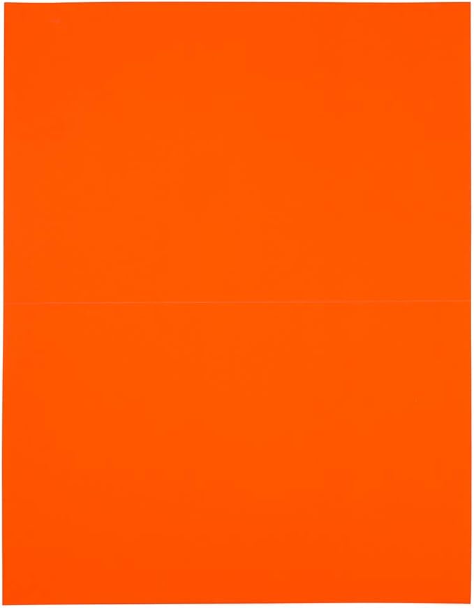 JAM PAPER Shipping Labels - Half Page - 5 1/2 x 8 1/2 - Neon Deep Red/Orange - 50/Pack
