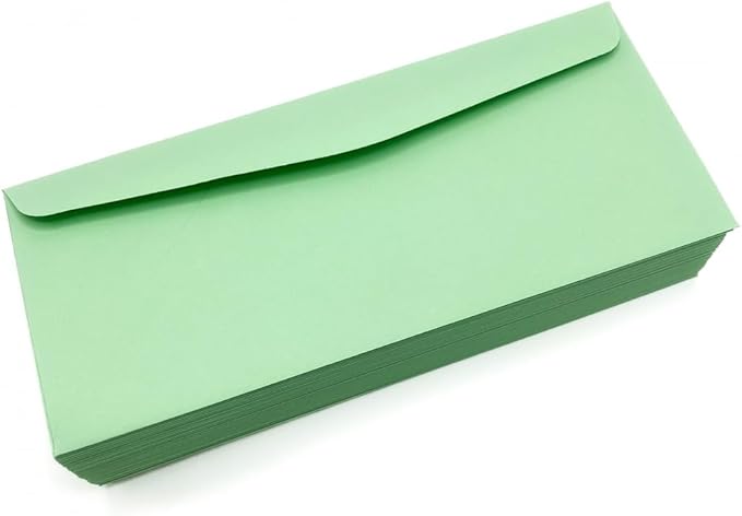 Limited Papers (TM) No. 10 Regular Standard Mailing Envelope - Pastel - Soft - 24 Pound (4.8 inch x 9.5 inch) - Announcement, Invoices, Checks, Letters, Contracts, Business Envelopes (Green, 250)