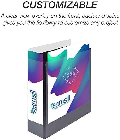 Samsill Durable 4 inch 3 Ring Binder, Made in USA, D Ring Binder, FSC 100% Recycled Chipboard, Black, 2 Pack