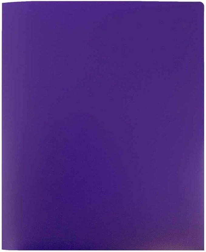 JAM PAPER Heavy Duty Plastic 2 Pocket Extra Tough School Folders - Purple - 3/Pack