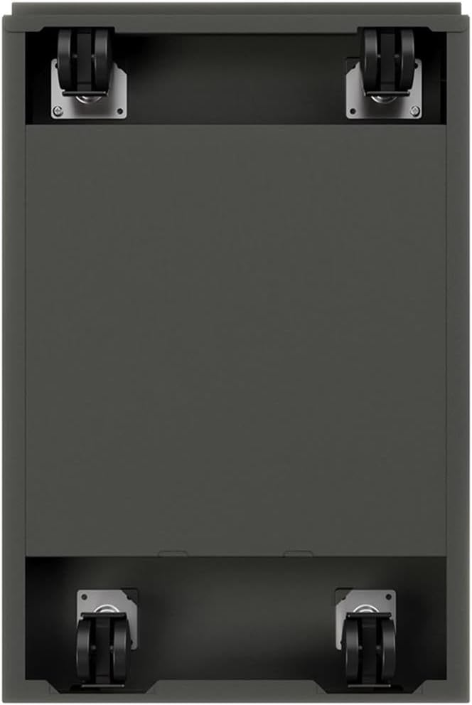 Pemberly Row 20" 2-Drawer Modern Metal Mobile Pedestal Filing Cabinet in Charcoal