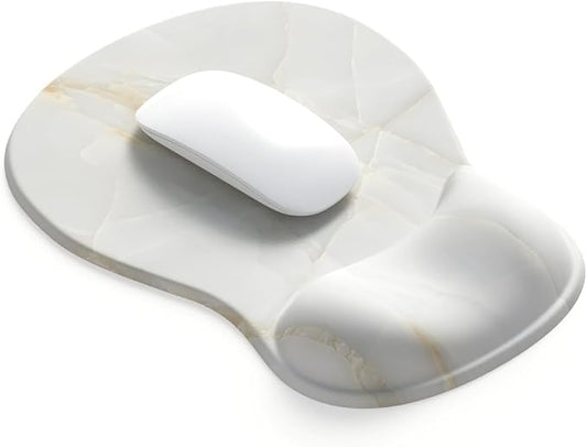 ErgoComfort Gel Wrist Rest Mouse Pad-Ergonomic Office Mousepad with Wrist Support-Non-Slip, Design Desk Accessories Mat for Home&Game Decor (08Marble Vein)