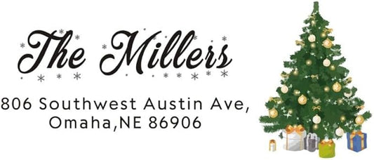 Custom Christmas Address Stickers with Dwarf & Holly Designs - 100-1000 Self-Adhesive Labels for Envelopes2.6‘’*1‘’