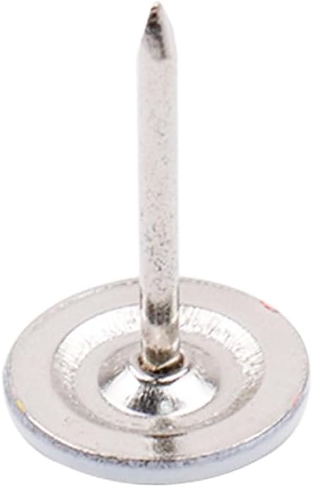 100Pcs Flat Head Upholstery Tacks Home Furniture Decor Tacks Upholstery Nails Flat Push Pins Flats Thumb Tacks White (11mmx17mm)