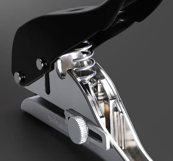 Single Hole Punch Heavy Duty Hole Puncher Single Handheld Paper Punch Small Hole Puncher One Hole Punch for Crafts Paper Cards Tags Scrapbook Plastic Cardboard-3/8 inch-10mm,Black