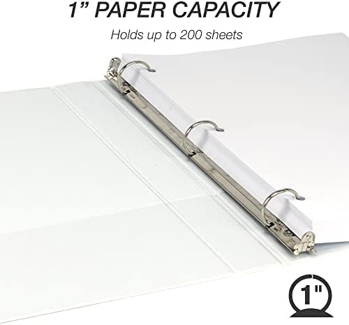 Samsill 1 Inch 3 Ring Binders, Made in USA, Economy Round Ring with Clear View Cover, 200 Sheet Capacity, White, Pallet of 864 Binders in 36 Cartons