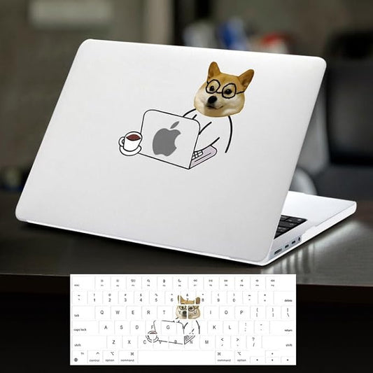 DTangLsm for MacBook Air 13 inch Case 2025 2024-2022 M4 M3 M2 A3240 A3113 A2681, Cute Plastic Hard Shell Cover for MacBook Air 13.6 inch Case Dog Mac Book Air M2 Cover+Keyboard Skin, Hard-Working Dog